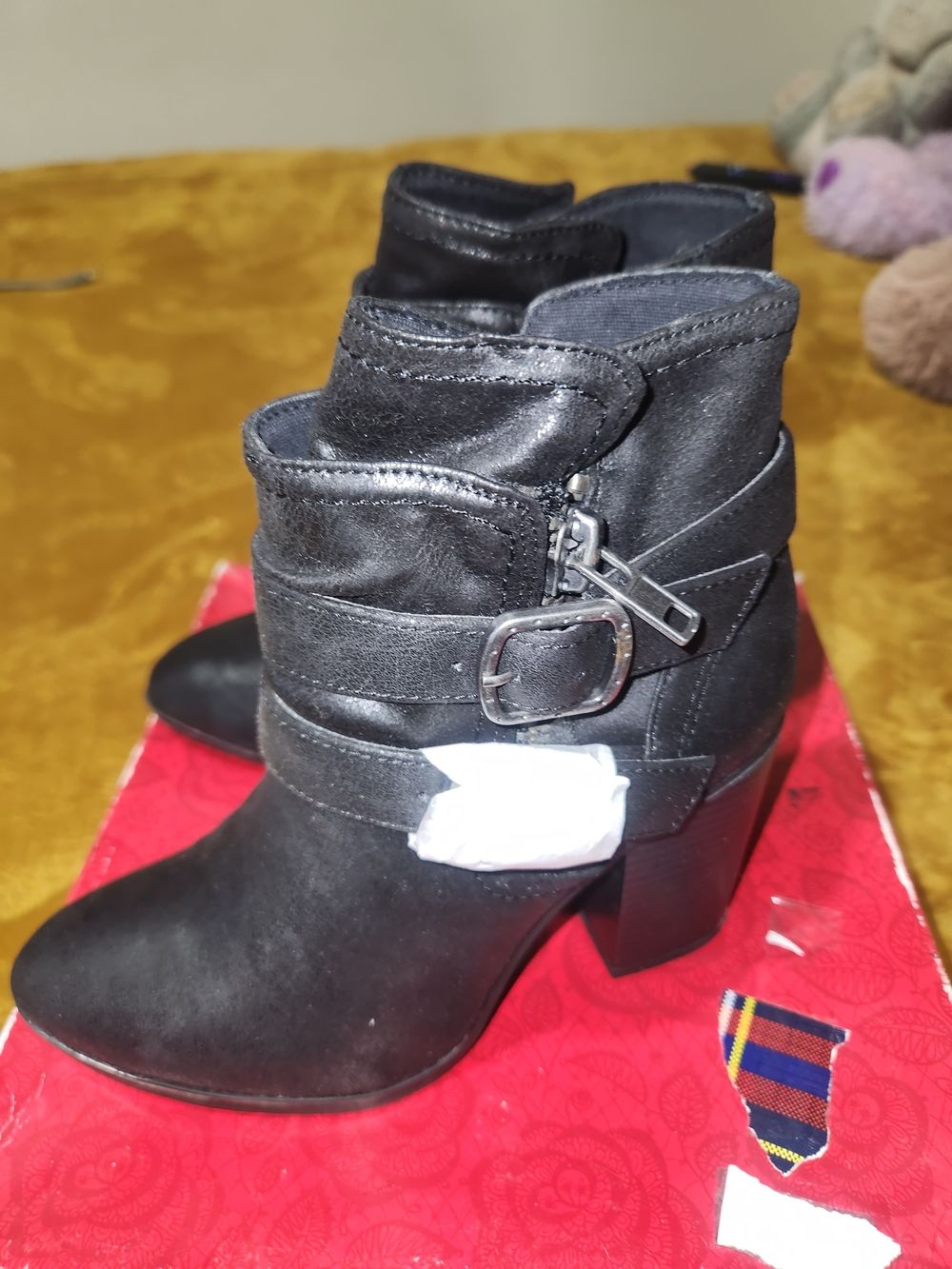 Carlos by Carlos Santana Black Buckled Ankle Booties